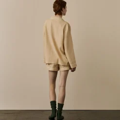 Pajama Sets|Linen Pajamas>Piglet in Bed Linen Pajama Shorts Set Almond