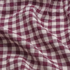Gingham Bedding|Linen Bedding>Piglet in Bed Linen Blend Duvet Cover Berry Gingham
