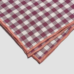 Table Linens>Piglet in Bed Linen Table Runner Berry Gingham