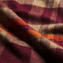 Blankets & Throws|Blankets & Throws>Piglet in Bed Berry Plaid Cabin Wool Blanket Berry Gingham