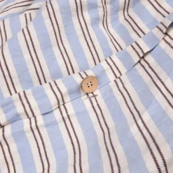 Striped Bedding|Linen Bedding>Piglet in Bed Linen Blend Duvet Cover Bluebell Somerley Stripe