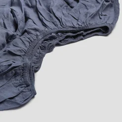 Linen Bedding|Fitted Sheets>Piglet in Bed 100% Linen Fitted Sheet Blueberry