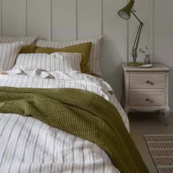 Blankets & Throws|Blankets & Throws>Piglet in Bed Waffle Cotton Throw Botanical Green