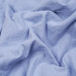 Linen Bedding|Fitted Sheets>Piglet in Bed Linen Blend Fitted Sheet Celeste Blue