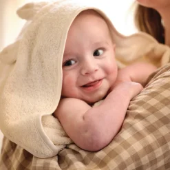 Accesssories|Toys>Piglet in Bed Cotton Woodland Animal Hooded Towel Chalk