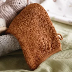 Toys|Kids Bathroom>Piglet in Bed Cotton Woodland Animal Bath Mitt Chestnut