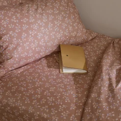 Fitted Sheets>Piglet in Bed Floral Cotton Fitted Sheet - Cal King Chestnut