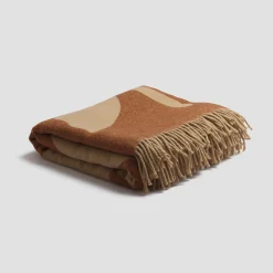 Blankets & Throws|Blankets & Throws>Piglet in Bed Botanical Wool Blanket Cinnamon