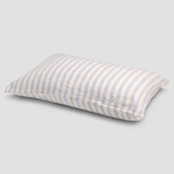 Striped Bedding|Pillowcases>Piglet in Bed 100% Linen Pillowcases (Pair) Coastal Blue Pembroke Stripe