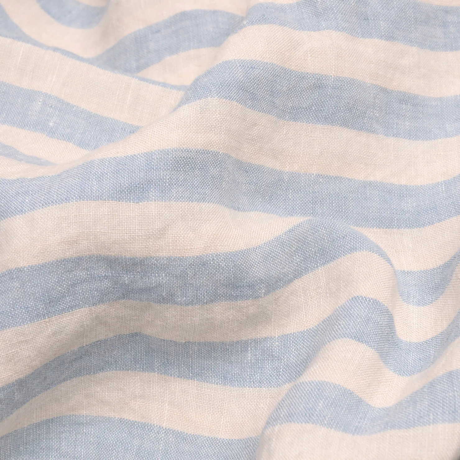 Striped Bedding|Pillowcases>Piglet in Bed 100% Linen Pillowcases (Pair) Coastal Blue Pembroke Stripe