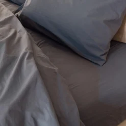 Fitted Sheets>Piglet in Bed Washed Percale Cotton Fitted Sheet Cove Blue