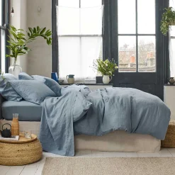 Linen Bedding|Duvet Covers>Piglet in Bed 100% Linen Duvet Cover Dusk Blue