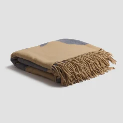 Blankets & Throws|Blankets & Throws>Piglet in Bed Botanical Wool Blanket Dusk Blue