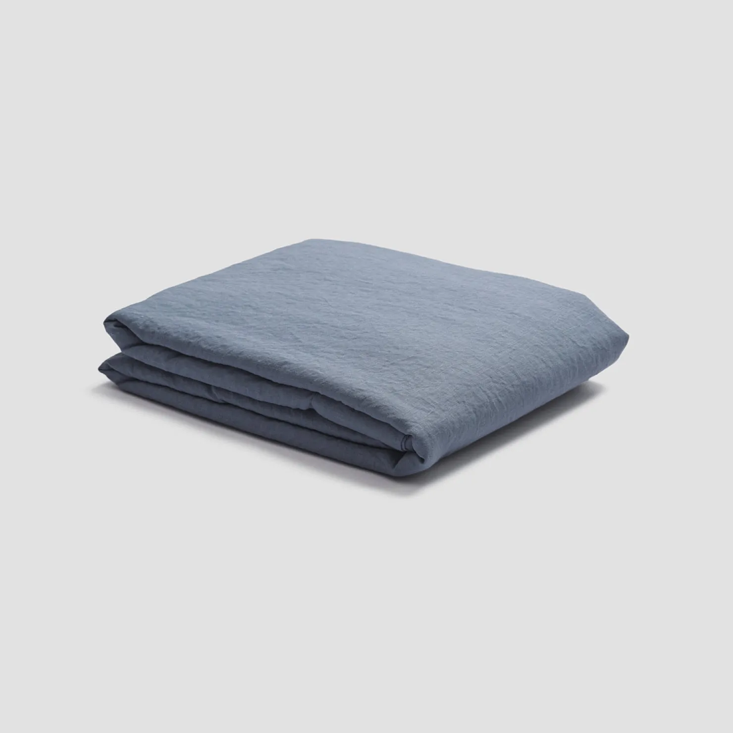 Linen Bedding|Flat Sheets>Piglet in Bed Linen Blend Flat Sheet Dusk Blue