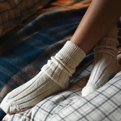 Linen Pajamas|Linen Pajamas>Piglet in Bed Alpaca Bed Socks Ecru