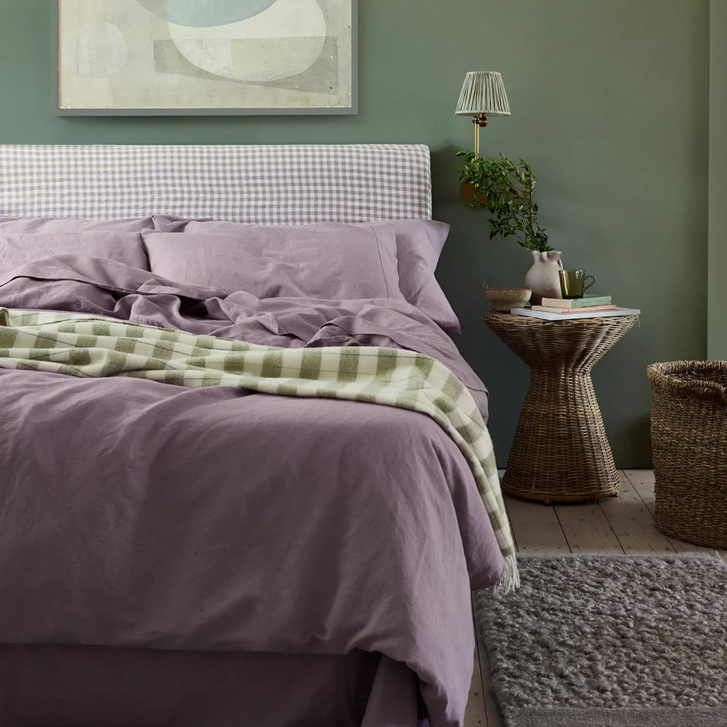 Linen Bedding|Duvet Covers>Piglet in Bed Linen Blend Duvet Cover Elderberry