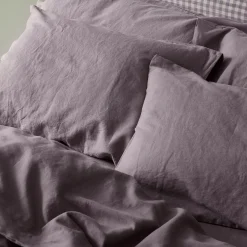 Linen Bedding|Pillowcases>Piglet in Bed Linen Blend Pillowcase (Pair) Elderberry