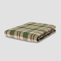 Table Linens>Piglet in Bed Fern Green Dallington Plaid 100% Linen Tablecloth Fern Green Dallington Check