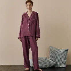 Pajama Sets|Linen Pajamas>Piglet in Bed Linen Pajama Set Fresh Fig