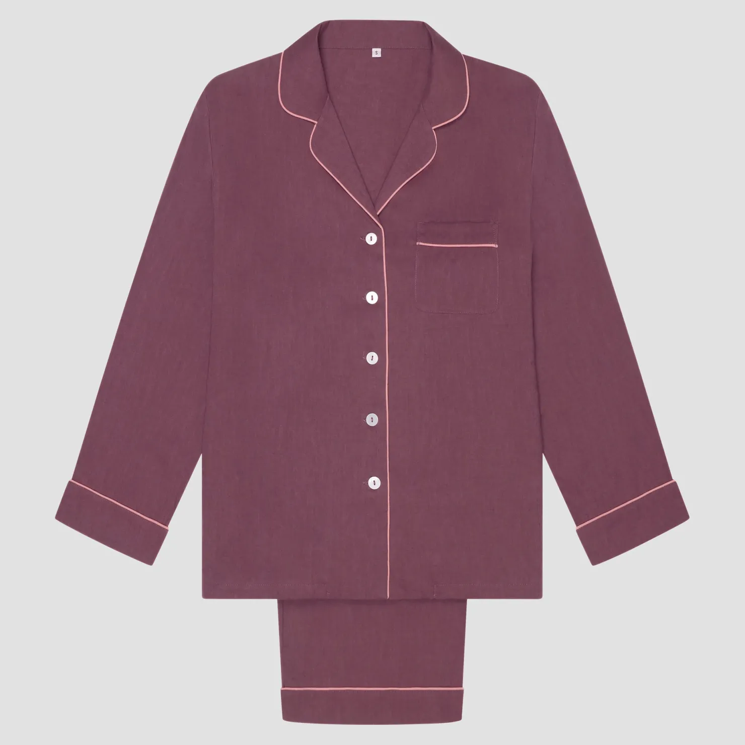 Pajama Sets|Linen Pajamas>Piglet in Bed Linen Pajama Set Fresh Fig