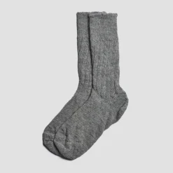 Linen Pajamas|Linen Pajamas>Piglet in Bed Gray Alpaca Bed Socks Charcoal Grey