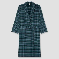 Linen Pajamas|Linen Pajamas>Piglet in Bed Heathcliff Plaid Flannel Cotton Robe Canopy Heathcliff Plaid