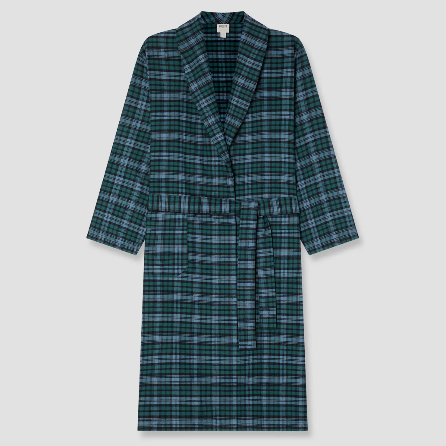 Linen Pajamas|Linen Pajamas>Piglet in Bed Heathcliff Plaid Flannel Cotton Robe Canopy Heathcliff Plaid