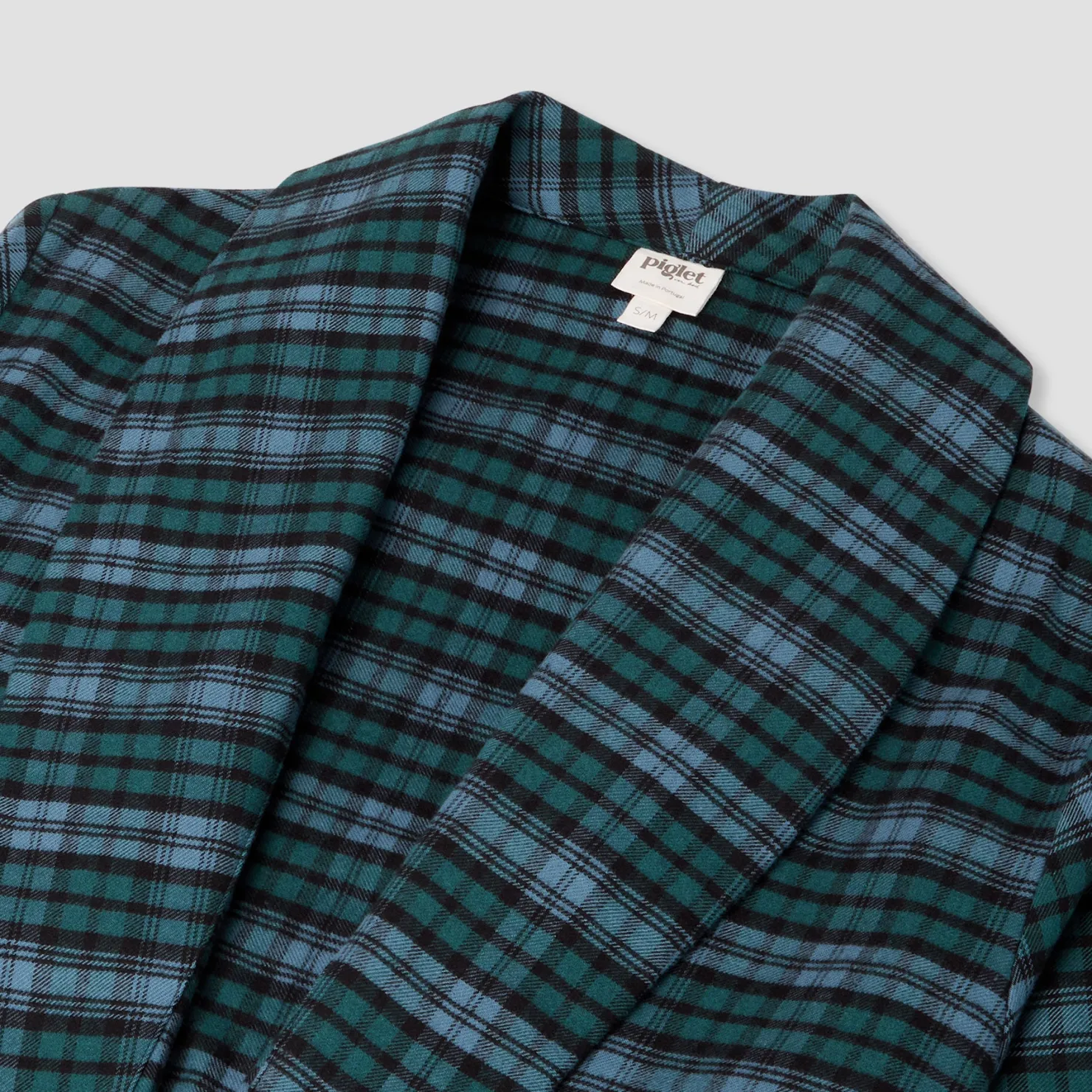 Linen Pajamas|Linen Pajamas>Piglet in Bed Heathcliff Plaid Flannel Cotton Robe Canopy Heathcliff Plaid