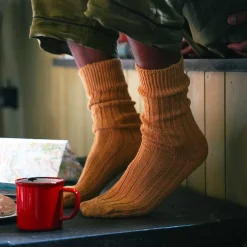 Linen Pajamas>Piglet in Bed Alpaca Bed Socks Honey