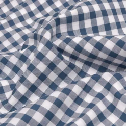 Gingham Bedding|Flat Sheets>Piglet in Bed Cotton Flat Sheet Indigo Small Gingham