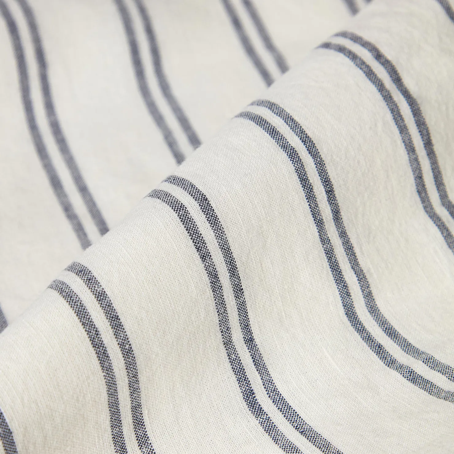 Linen Bedding|Striped Bedding>Piglet in Bed Linen Blend Duvet Cover Ivory Kemptown Stripe