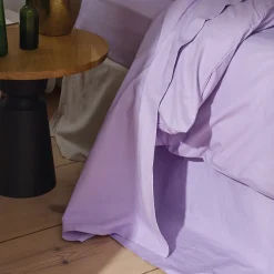 Flat Sheets>Piglet in Bed Washed Cotton Percale Flat Sheet Lavender
