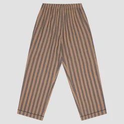 Linen Pajamas>Piglet in Bed Men's d Linen Pajama Pants Blue & Porcini Stripe