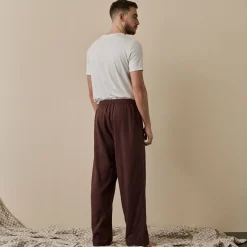 Linen Pajamas>Piglet in Bed Men's Linen Pajama Pants Conker Brown