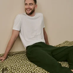 Linen Pajamas>Piglet in Bed Men's Linen Pajama Pants Fern Green