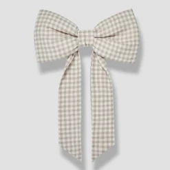 Christmas Decorations|Christmas Decorations>Piglet in Bed Linen Bow Mushroom Gingham