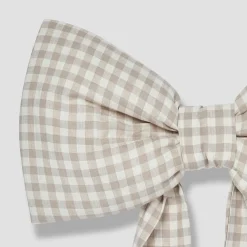 Christmas Decorations|Christmas Decorations>Piglet in Bed Linen Bow Mushroom Gingham