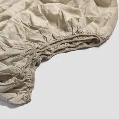 Linen Bedding|Fitted Sheets>Piglet in Bed 100% Linen Fitted Sheet Oatmeal