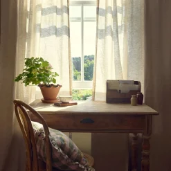 Curtains>Piglet in Bed Linen Blend Curtain (Pair) Oatmeal