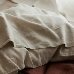 Flat Sheets|Linen Bedding>Piglet in Bed Linen Blend Flat Sheet Oatmeal