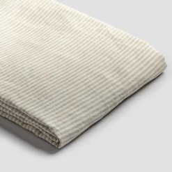 Striped Bedding|Linen Bedding>Piglet in Bed 100% Linen Duvet Cover Oatmeal Stripe