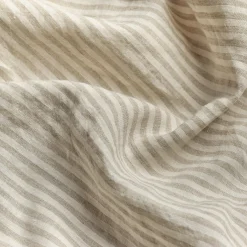 Striped Bedding|Linen Bedding>Piglet in Bed 100% Linen Pillowcases (Pair) Oatmeal Stripe