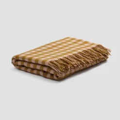 Kids Bedding|Bedding>Piglet in Bed Wool Blanket Ochre Gingham