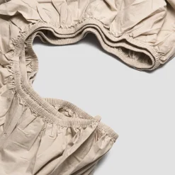 Fitted Sheets>Piglet in Bed Washed Cotton Percale Fitted Sheet Parchment