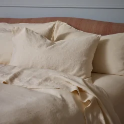 Linen Bedding|Pillowcases>Piglet in Bed 100% Linen Pillowcases (Pair) Pearl