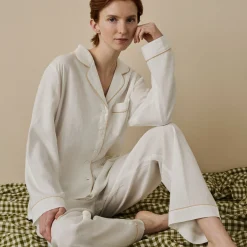 Linen Pajamas>Piglet in Bed Linen Pajama pants Pearl