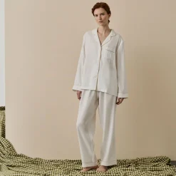 Linen Pajamas>Piglet in Bed Linen Pajama pants Pearl