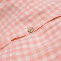 Gingham Bedding|Duvet Covers>Piglet in Bed 100% Linen Duvet Cover Pink Bloom Gingham