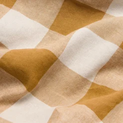 Linen Bedding|Duvet Covers>Piglet in Bed Linen Blend Duvet Cover Russet Yellow Emsworth Plaid
