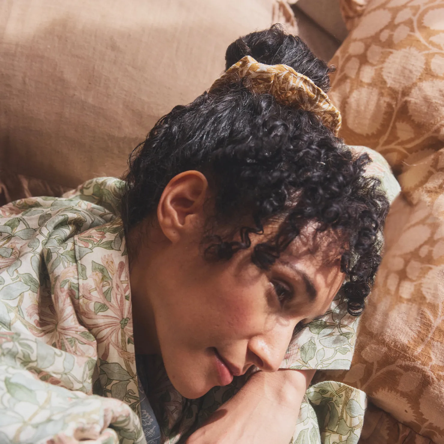 Toys|Linen Pajamas>Piglet in Bed Sussex Rush Willow Boughs Linen Scrunchie Willow Boughs Sussex Rush